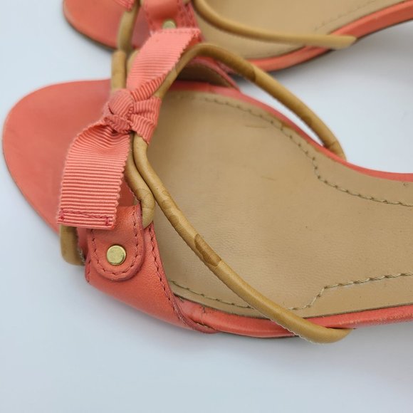 Givenchy Orange Strappy Ribbon Kitten  Heel Sandals - Picture 5 of 10